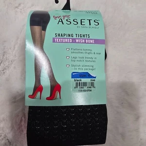 Love Your Assets Shaping Tights SPANX Textured Wishbone Black NEW Size 3  2049 - Picture 1 of 12