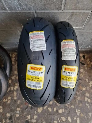 Coppia 120/70 ZR17 58W e 190/50 ZR17 73W PIRELLI DIABLO ROSSO CORSA 2 DOT 24/25