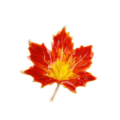 Moda Esmalte Otoño Hoja de Arce Broche Prendedor Regalo Día de Acción de Gracias Foto 1 de 4