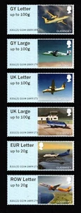 JUEGO DE 6 AVIONES GUERNSEY 2021 POST & GO BAILIWICK MNH - Imagen 1 de 1