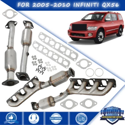 For 2005-2010 Infiniti QX56 5.6L 4PCS Front & Rear Manifold Catalytic Converter - Image 1 of 4