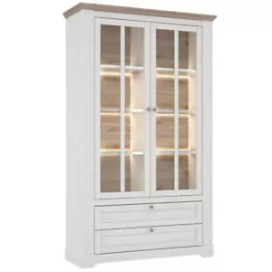 Vitrine Iloppa TIQV722B Schrank Vitrinenschrank 2 Türiger 2 Schubladen Wohnzimme - Bild 1 von 7