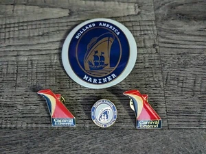 Lot of 4 Cruise Line Pins: Carnival Liberty, Carnival Legend & Holland America - Picture 1 of 6