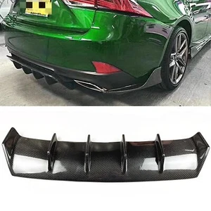 Carbon Fiber Rear Bumper Diffuser Black For 17-19 Lexus IS350 IS300 Sport Sedan - Picture 1 of 7