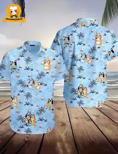 Bluey Hawaiian Shirt, Bluey Hawaiian Dad Life Family Shirt US New - Picture 1 of 2