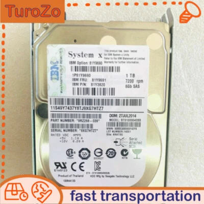 New IBM 81Y9690 81Y9691 81Y3820 IBM 1TB 7.2K 6GBPS 2.5IN SFF NL SAS HARD DRIVE - Image 1 of 4