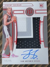 2022-23 National Treasures - True RPA #4/75 Jeremy Sochan Spurs Patch Auto RC
