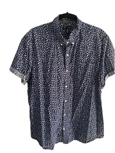GAP Men’s Shirt Flowers Blue Size XL Slim Fit Short Sleeves Oxford Button Down - Picture 1 of 5