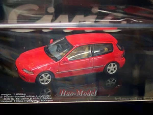 LCD 1:43 Honda Civic EG6 SIR II Model Car Alloy Diecast Metal Collection Red - Picture 1 of 10