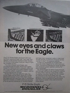 9/1980 PUB MCDONNELL DOUGLAS F-15 STRIKE EAGLE FIGHTER NEW RADAR USAF AD - Picture 1 of 1