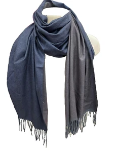 PORTOFINO sciarpa unisex blu DOUBLEFACE 100% cachemire (175 x 70cm ) PRF1 - Imagen 1 de 8