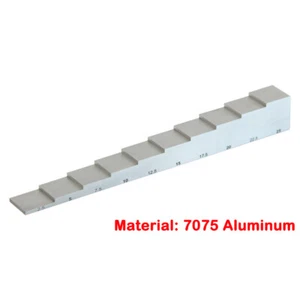 Bloque NDT de calibración de aluminio de 10 pasos de 2,5 mm-25 mm para medidor de espesor ultrasónico - Imagen 1 de 11