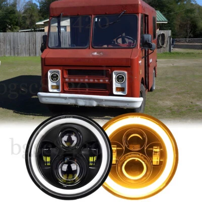 2PCS Fit CHEVROLET P10 P20 P30 Van 7" LED Headlights Hi/Low Beam DRL Angel Eyes - Image 1 of 4