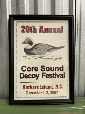 20th Core Sound Decoy Festival 2007 SIGNED Decoy by Gaskill RARE! AUTO Framed — 第 1/4 张图片