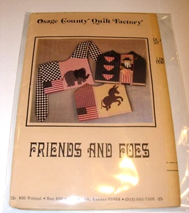 CRAFT QUILT SEWING PATTERN OSAGE FRIENDS & FOES COLLAR DONKEY ELEPHANT PATRIOTIC - Picture 1 of 3