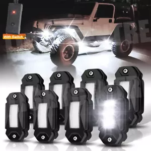 Rock Lights White for Truck Jeep Underglow Neon Light With Harness 8 Pods kits - Picture 1 of 9