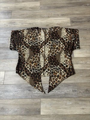 Elena Solano Kimono Women’s Sz 2X Animal Print Cheetah Semi Sheer Shrug Mobwife - Image 1 of 4