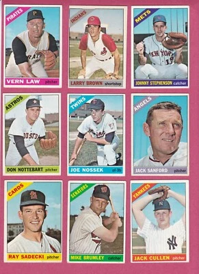 1966 Topps Baseball Cards #2-199 - commons in G to VG to EX+ condition - Image 1 of 2