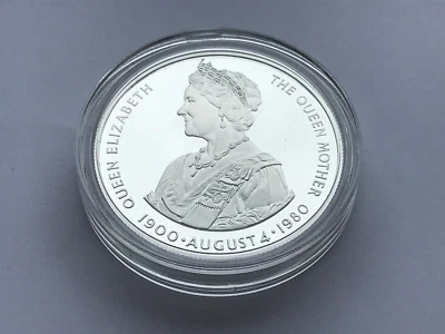 1980 FALKLAND ISLANDS SILVER PROOF QUEEN MOTHER FIFTY 50 PENCE COIN - Image 1 of 4