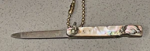 Antique Abalone Pearl Handled Nail File w/ Keychain - Picture 1 of 6