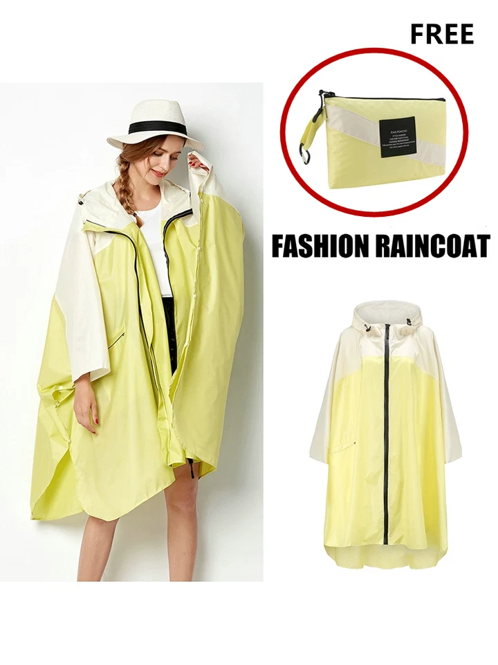 Unisex Raincoat Waterproof Rain Cover Wear Outdoors Hiking Poncho Jacket Cloak - Image 1 of 4