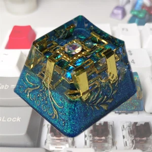 Personalized Handmade Keycap Secret gGold Realm Translucent Keycap Mechanical Ke - Picture 1 of 19