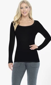 Natural Uniforms Women's Long Sleeve Extra Wide Scoop-Neck T-Shirt Under Scrub M - Picture 1 of 6