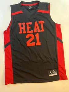 Jordan Jumpman Heat 21 Boys Jersey Black W Red Size L Large - Imagen 1 de 13