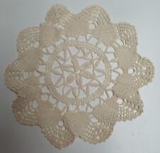 Beige Crocheted Decorative Doiley 16cm Lace Table Mat