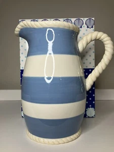 Jarra náutica azul y blanca Gorham Lenox Merry Go Round vende conchas marinas - Imagen 1 de 9