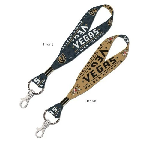 VEGAS GOLDEN KNIGHTS WRISTLET LANYARD KEY CHAIN 1" WIDTH 8" LENGTH W/ CLASP Cover