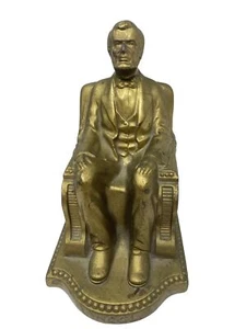 Vintage 1924 Nuart Creations NYC Abraham Lincoln Bronze Buchstütze - Bild 1 von 11