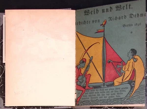 1896: Richard Dehmel Weib und Welt Gedichte, Seltene Erstausgabe - Bild 1 von 3