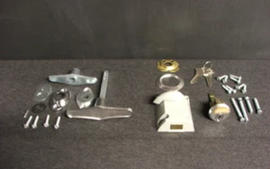 Keyed Deadbolt Diecast Metal Case Lock & T Handle 1" to 2" Thick Garage Door Kit - Picture 1 of 5