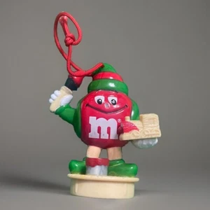 M & M's 1997 Christmas Tree Ornament Red in Elf Suit Painting - Picture 1 of 2