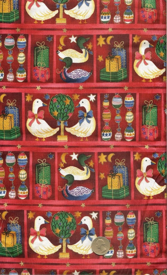 VINTAGE!  GEESE ORNAMENTS GIFTS" BETH ANN BRUSKE - DAVID TEXTILES - 3.5 YARDS - Image 1 of 1