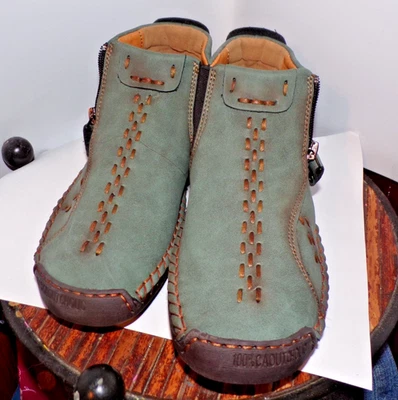 Mocasines mocasines deportivos de moda de cuero con punto de látigo para mujer talla 7,5 Foto 1 de 4