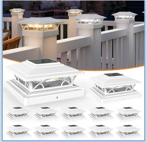 Solar Post Cap Lights 12 Pack - 4x4 5x5 6x6 Fence Post Lights, Auto On/Off, W... - Picture 1 of 6