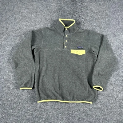 Pullover Patagonia Synchilla para mujer gris medio amarillo polar a presión retro exterior Foto 1 de 4