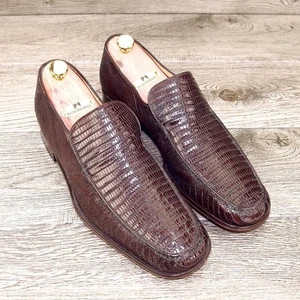 Mocasín Nordstrom BALLY $895 genuino lagarto 11 D marrón * añadir árboles de cedro de $15 - Imagen 1 de 14