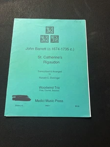 John Barrett St. Catherine's Rigaudon Woodwind Trio Music Book Medici - Picture 1 of 3