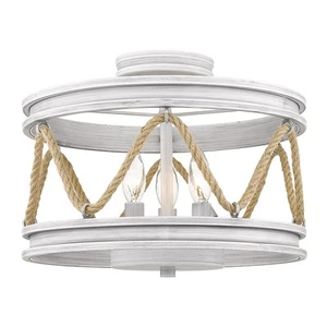 Golden Lighting 1048-SF Chatham 3 Light 15"W Semi-Flush Ceiling - Gray Driftwood - Picture 1 of 3