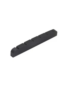 6 String Black Cattle Bone Guitar Nut Pre-Slotted Flat Bottom 42mm x 6mm x 3m... - Picture 1 of 6
