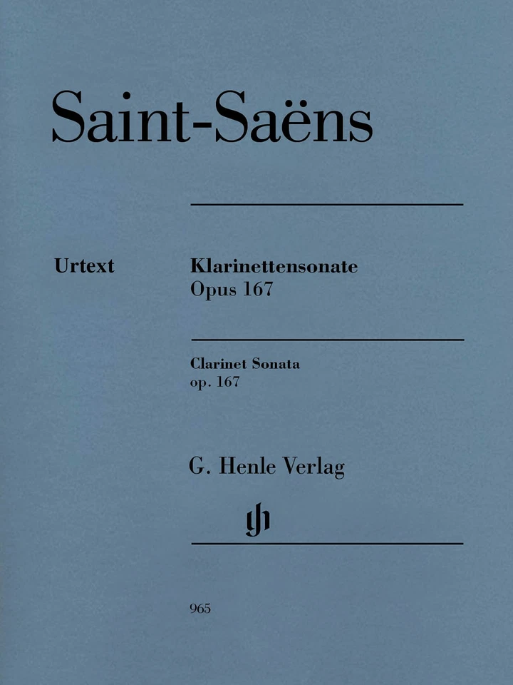 Saint-Saens Clarinet Sonata Op 167 Piano Henle Urtext Classical Music Book - Image 1 of 1