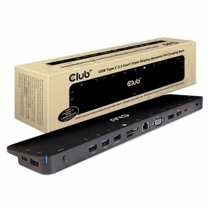 Club3D USB 3.2 Gen1 Type-C Triple Display Power Delivery Charging Dock with 100W - Photo 1 sur 4