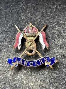 9th Lancers British Army Sweetheart Brosche. - Bild 1 von 6