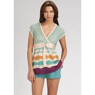 M Missoni Babydoll Top Multicolor Cinturón Figura 8 Onda Talla 12 Foto 1 de 4