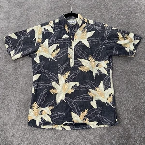Kahala Hawaii Aloha Shirt S Vintage Floral Banana Leaf Pullover Loop Collar - Picture 1 of 10