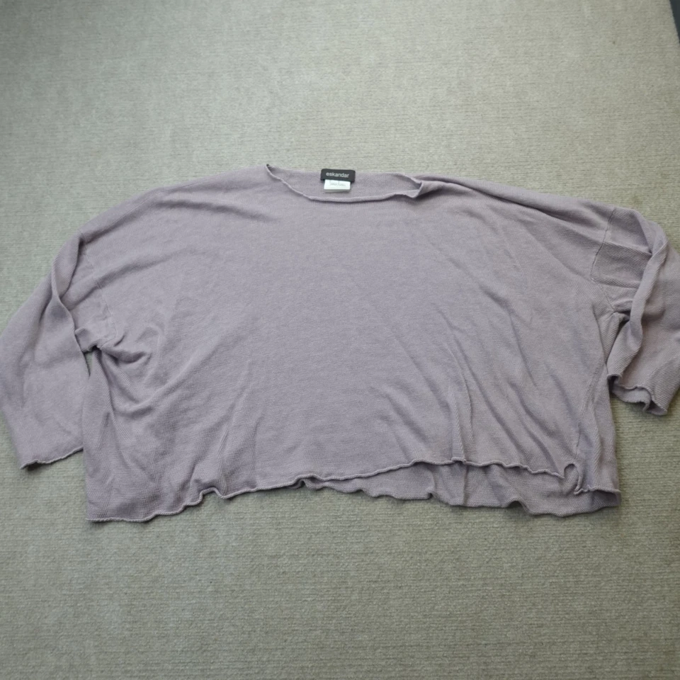 Suéter Eskandar para mujer talla única púrpura lavanda 100 % lino Escocia Foto 1 de 4