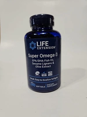 Life Extension Super Omega-3 Plus EPA/DHA Fish Oil Sesame Lignans Olive 120 SG - Image 1 of 3